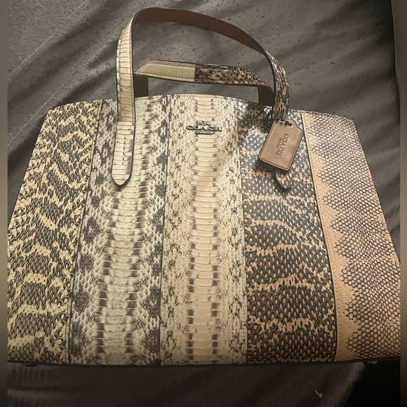 Coach Handbags - Snakeskin Coach Charlie Carryall